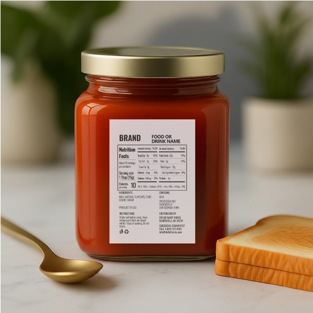 Étiquettes Pour Bouteilles De Vin Facteurs nutritionnels personnalisables Ingrédient (Créateur téléchargé)