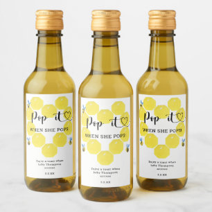 Étiquettes Pour Bouteilles De Vin Fais-le sauter quand elle éclate Baby Shower abeil