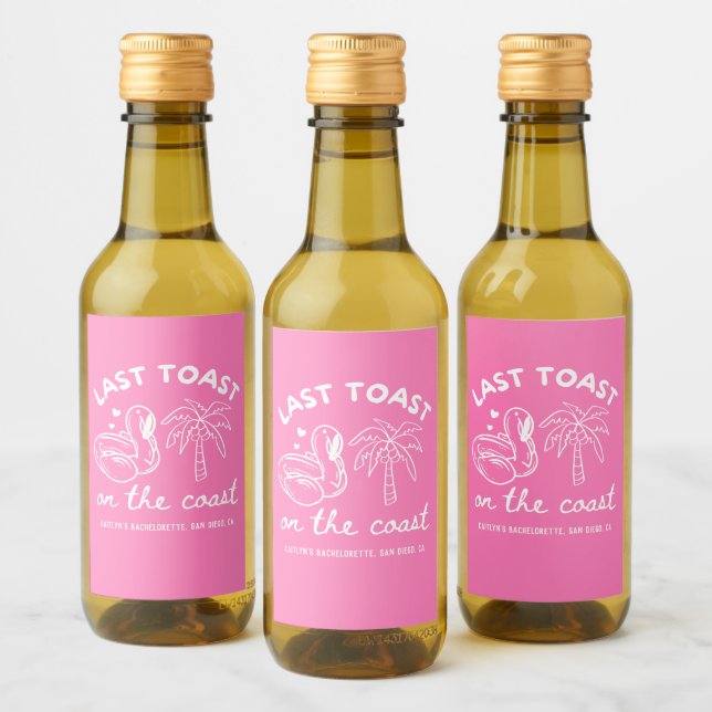 Étiquettes Pour Bouteilles De Vin Faveur de fête de bachelorette Toast dernier rose (Bouteilles)