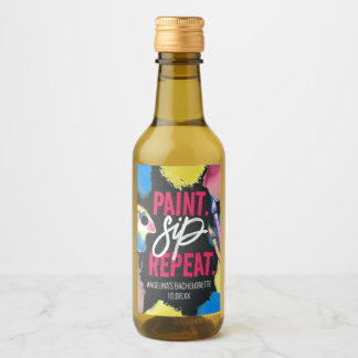 Étiquettes Pour Bouteilles De Vin Faveur de fête tableau noir "Paint and Sip" pour l