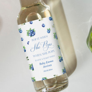 Étiquettes Pour Bouteilles De Vin Fête de Bébé Myrtille Pop it Quand Elle Pète