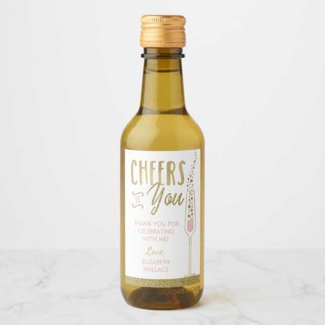 Étiquettes Pour Bouteilles De Vin Fête des mariées Mini Vin Bouteille Favoriser Étiq (Devant)