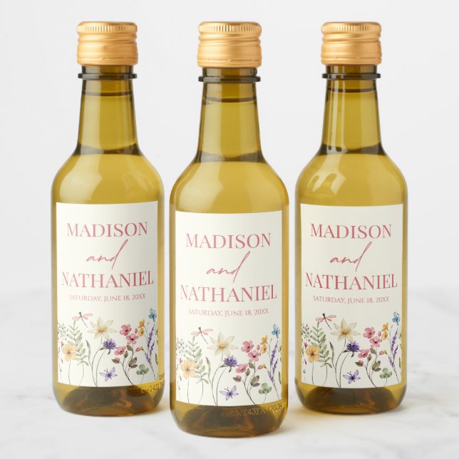 Étiquettes Pour Bouteilles De Vin Fleur sauvage Fleur Fleur Flore Jardin Mariage (Bouteilles)