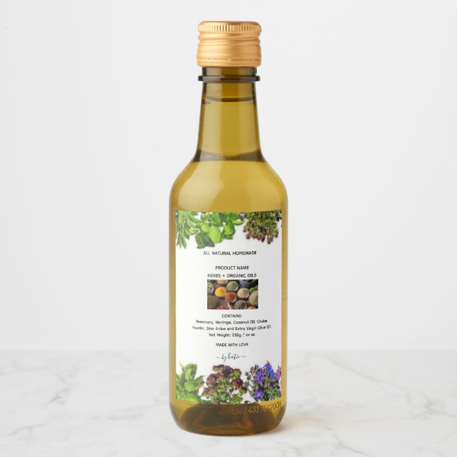 Étiquettes Pour Bouteilles De Vin Food and Herbal Blend Label Set (Devant)