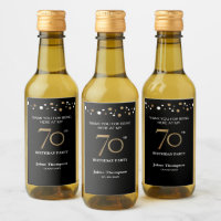 Gold noir 70e anniversaire thème confetti merci