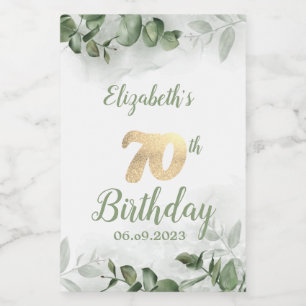Étiquettes Pour Bouteilles De Vin Gouache Eucalyptus Verdure 70ème