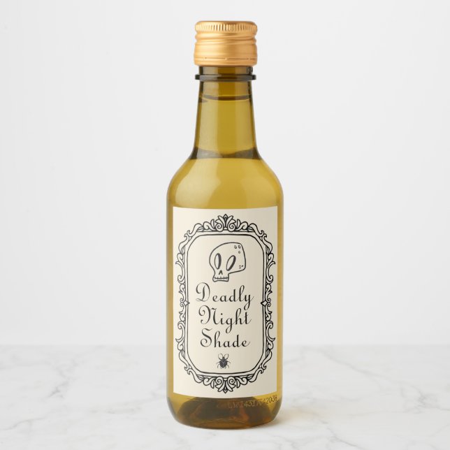 Étiquettes Pour Bouteilles De Vin Halloween Deaded Night Shade Boissons Drôle Éffray (Devant)