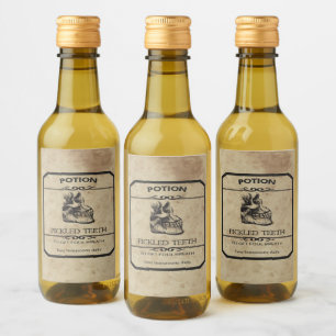 Étiquettes Pour Bouteilles De Vin Halloween Dents Marinées Apothicaire