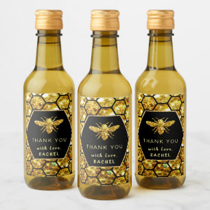 Étiquettes Pour Bouteilles De Vin hexagone bee merci