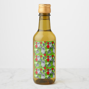 Étiquettes Pour Bouteilles De Vin Hibou dans les roses rouges
