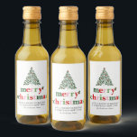 Étiquettes Pour Bouteilles De Vin Holly Merry & Bright Christmas<br><div class="desc">Un design de Noël lumineux et amusant à envoyer à la famille et aux amis!</div>