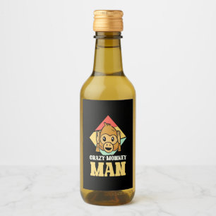 Étiquettes Pour Bouteilles De Vin Homme fou de singe