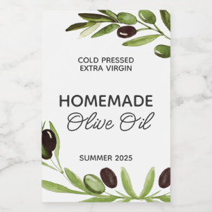 Étiquettes Pour Bouteilles De Vin Huile d'olive maison moderne Bouteille alimentaire
