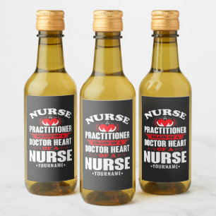Étiquettes Pour Bouteilles De Vin Infirmière Praticien Cerveau D'Un Docteur Coeur De
