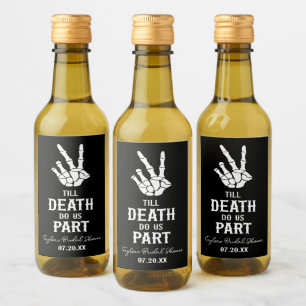 Étiquettes Pour Bouteilles De Vin Jusqu'à ce que la mort nous sépare Squelette Enter