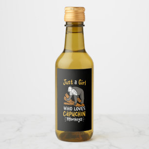 Étiquettes Pour Bouteilles De Vin Juste Une Fille Qui Aime Les Singes Capucins
