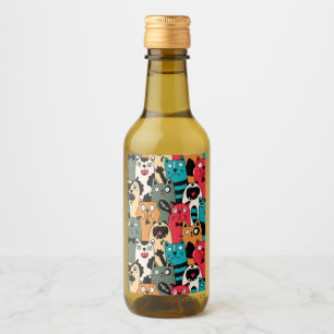 Étiquettes Pour Bouteilles De Vin La foule des chats