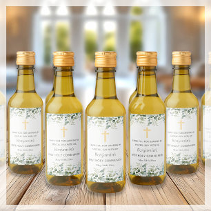 Étiquettes Pour Bouteilles De Vin La verdure   Première Communion Huile d'olive Favo