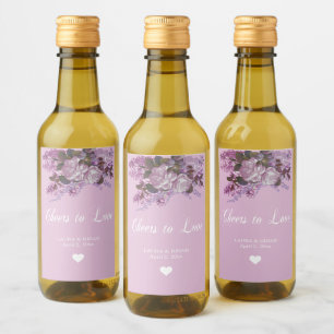 Étiquettes Pour Bouteilles De Vin Lavande, Lilacs et Roses, Mariage