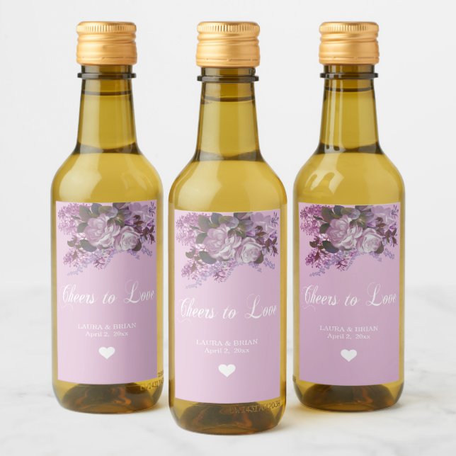 Étiquettes Pour Bouteilles De Vin Lavande, Lilacs et Roses, Mariage (Bouteilles)