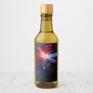 Étiquettes Pour Bouteilles De Vin libellule rouge brillante