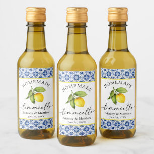 Étiquettes Pour Bouteilles De Vin Limoncello Calligraphie Aquarelle Citron Carrelage