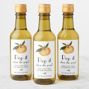 Étiquettes Pour Bouteilles De Vin Little Cutie Orange Pop it it lorsqu'elle pop Wine