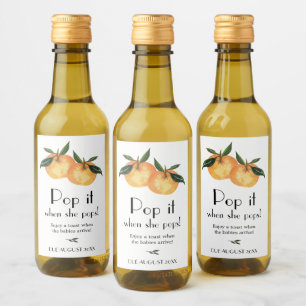 Étiquettes Pour Bouteilles De Vin Little Cutie Orange Pop it quand elle Pops Twins