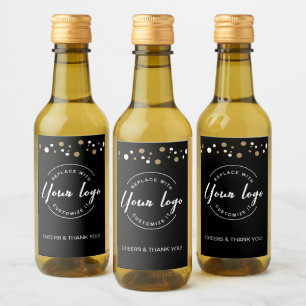 Étiquettes Pour Bouteilles De Vin Logo personnalisé Entreprise Confetti Merci