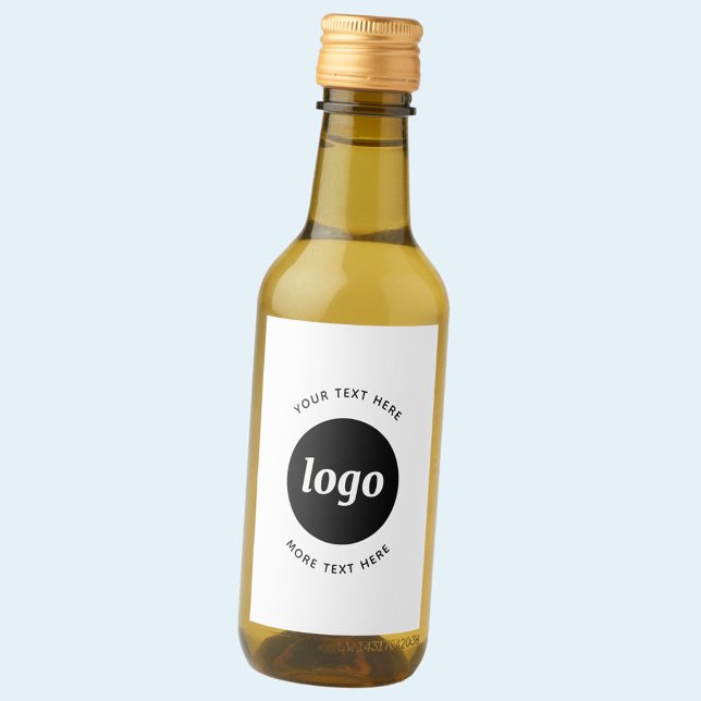 Étiquettes Pour Bouteilles De Vin Logo Simple Avec Texte Professionnel Promotionnel (Custom logo with text business promotional wine bottle label)