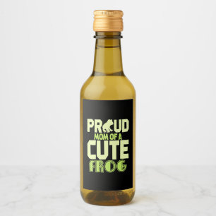 Étiquettes Pour Bouteilles De Vin Maman fière d'une grenouille mignonne
