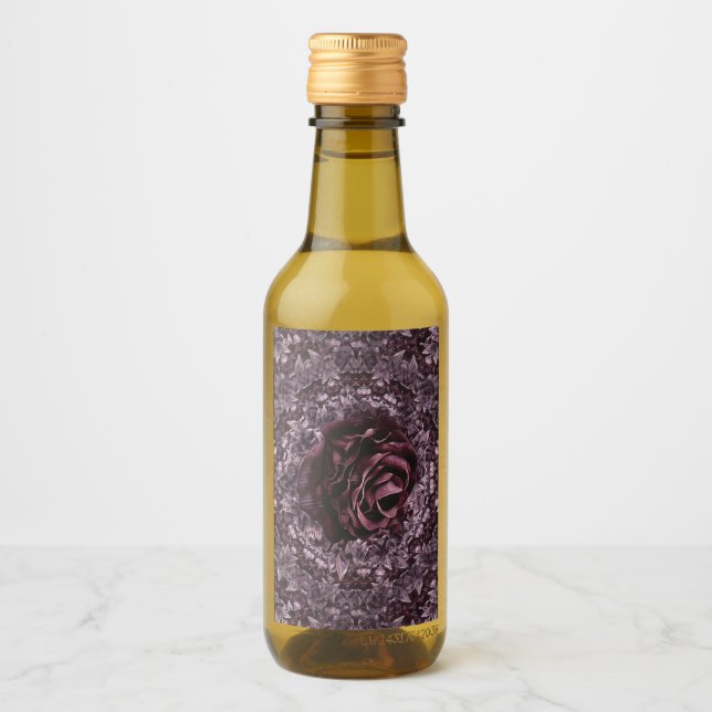 Étiquettes Pour Bouteilles De Vin Mandala de rose (Devant)