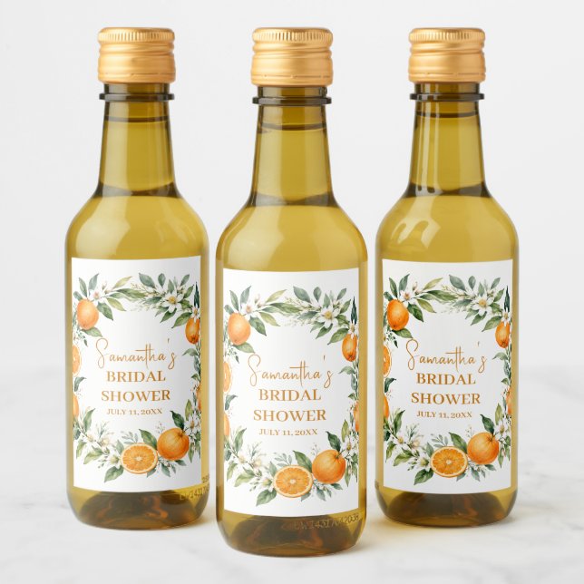 Étiquettes Pour Bouteilles De Vin Mariage Citron Orange Main Squeeze (Bouteilles)