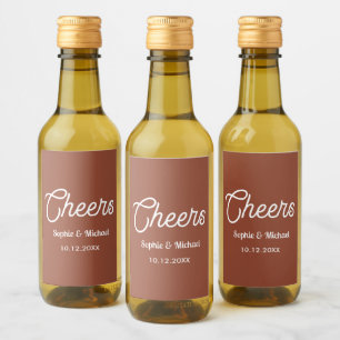 Étiquettes Pour Bouteilles De Vin Mariage en terre cuite bravo Brown blanc