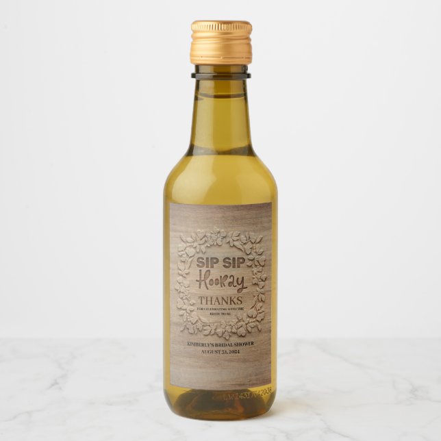 Étiquettes Pour Bouteilles De Vin Mariage ou Réception de Mariage Sip Sip Hourraie (Devant)