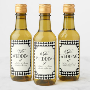 Étiquettes Pour Bouteilles De Vin Mariage Vintage Noir Argenté Luxueux