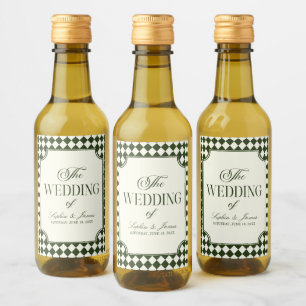 Étiquettes Pour Bouteilles De Vin Mariage Vintage Vert Olive Argent Ancien Luxe