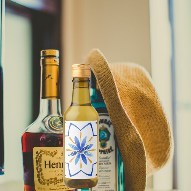 Étiquettes Pour Bouteilles De Vin Mariée d'Appariement Moderne Bach Party | Carreau  (Créateur téléchargé)