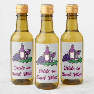 Étiquettes Pour Bouteilles De Vin Mariée sur le vin de nuage !