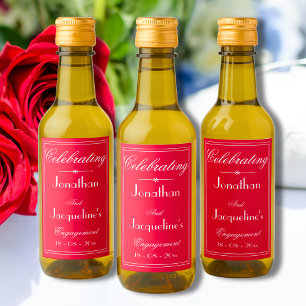 Étiquettes Pour Bouteilles De Vin Merci de la partie d'engagement Favor Red & White