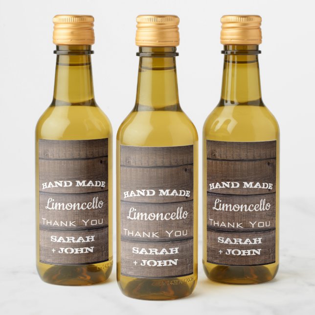 Étiquettes Pour Bouteilles De Vin Merci Mariage Rustique en bois Favoriser (Bouteilles)