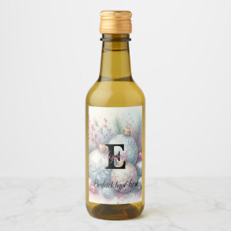 Étiquettes Pour Bouteilles De Vin Monogram name Christmas tree ornaments watercolor 