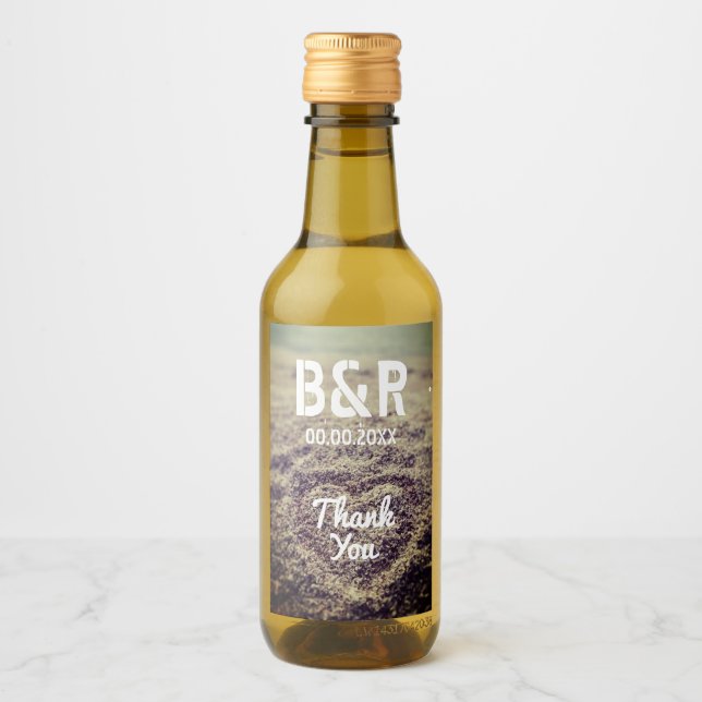 Étiquettes Pour Bouteilles De Vin Monographie personnalisée de la plage photo mini b (Devant)