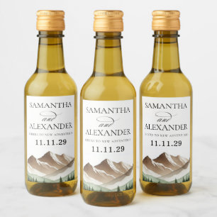 Étiquettes Pour Bouteilles De Vin Montagne minimale