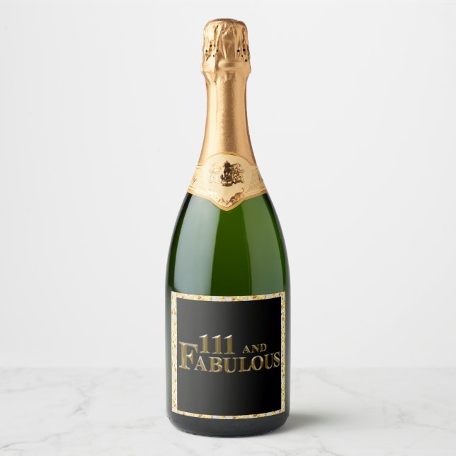 Étiquettes Pour Bouteilles De Vin Mousseux 111 Anniversaire  (Devant)