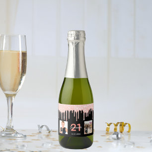 Étiquettes Pour Bouteilles De Vin Mousseux 21e anniversaire photo personnalisée parties scint