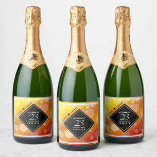 Étiquettes Pour Bouteilles De Vin Mousseux 23e anniversaire de Mariage de Topaz impérial