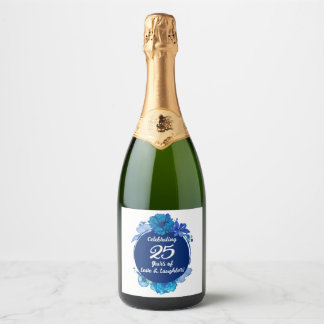Étiquettes Pour Bouteilles De Vin Mousseux 25e anniversaire du Mariage Sparkling Wine Bottle 