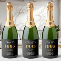30e anniversaire Nom 1995 Black Gold Elegant Chic