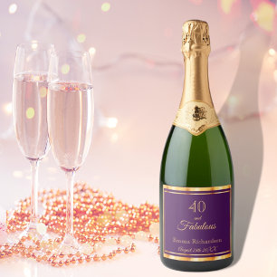 Étiquettes Pour Bouteilles De Vin Mousseux 40 et fabuleux violet or classique nom élégant